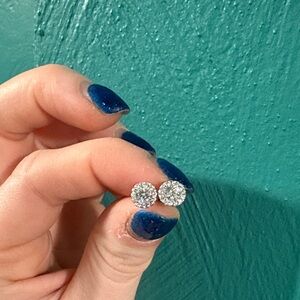 Moissanite Elegant Silver Stud Earrings